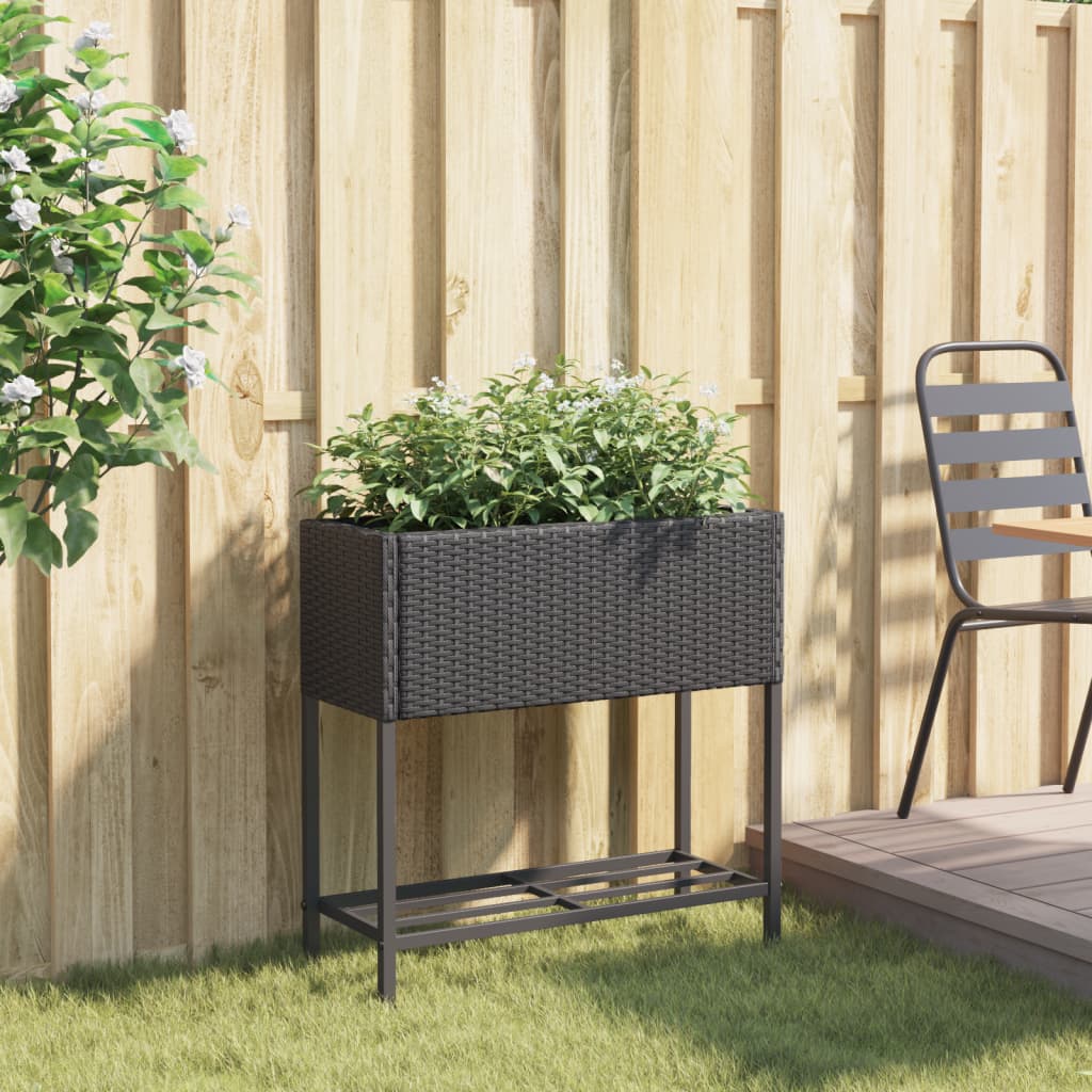 Pflanzkübel Mit Ablage Poly Rattan