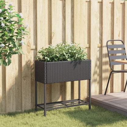Pflanzkübel Mit Ablage Poly Rattan