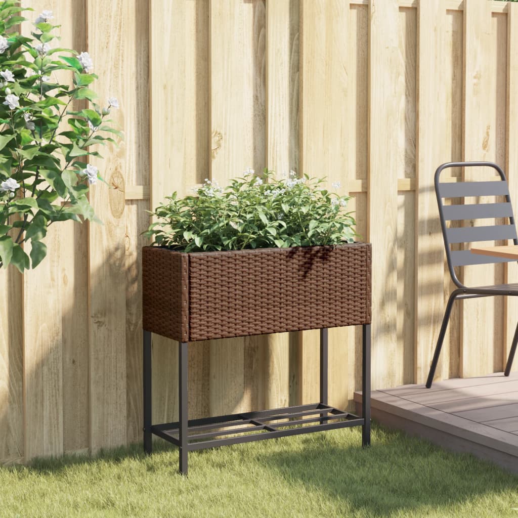 Pflanzkübel Mit Ablage Poly Rattan