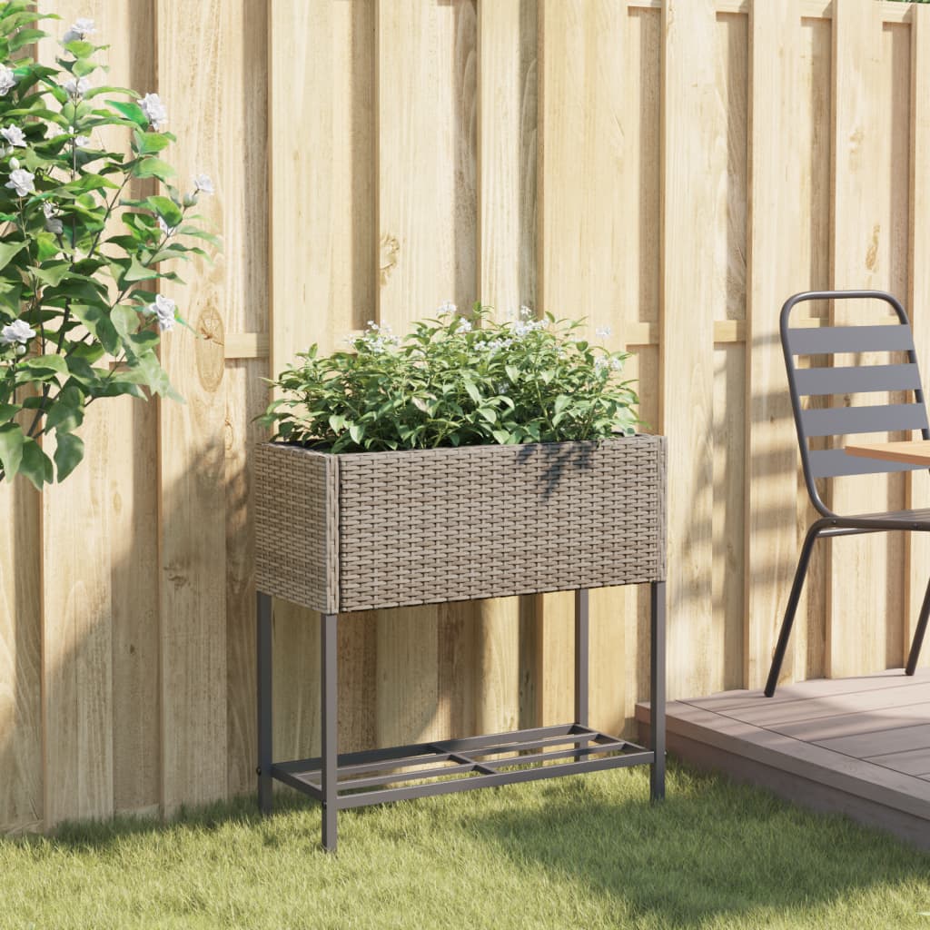 Pflanzkübel Mit Ablage Poly Rattan