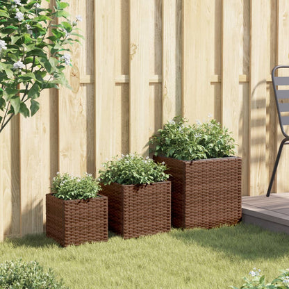 Pflanzkübel 3 Stk. Poly Rattan