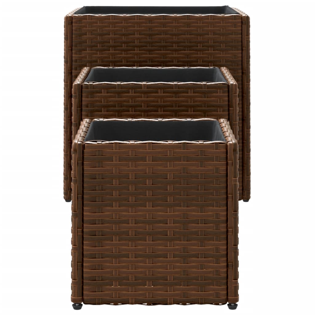 Pflanzkübel 3 Stk. Poly Rattan