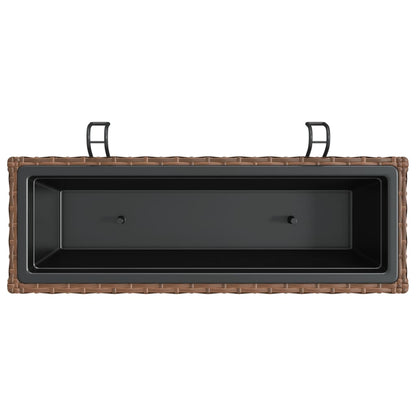 Pflanzkübel Mit Haken 2 Stk. Braun Poly Rattan