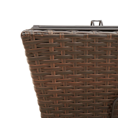 Pflanzkübel Mit Haken 2 Stk. Braun Poly Rattan