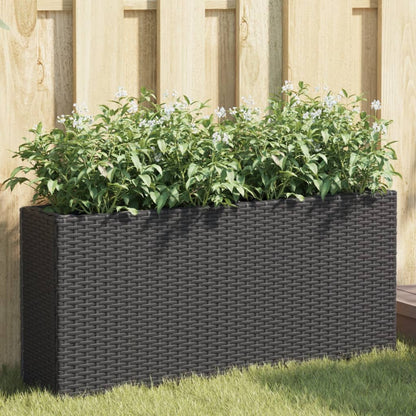 Hochbeet Mit 2 Fächern 90X20X40 Cm Poly Rattan