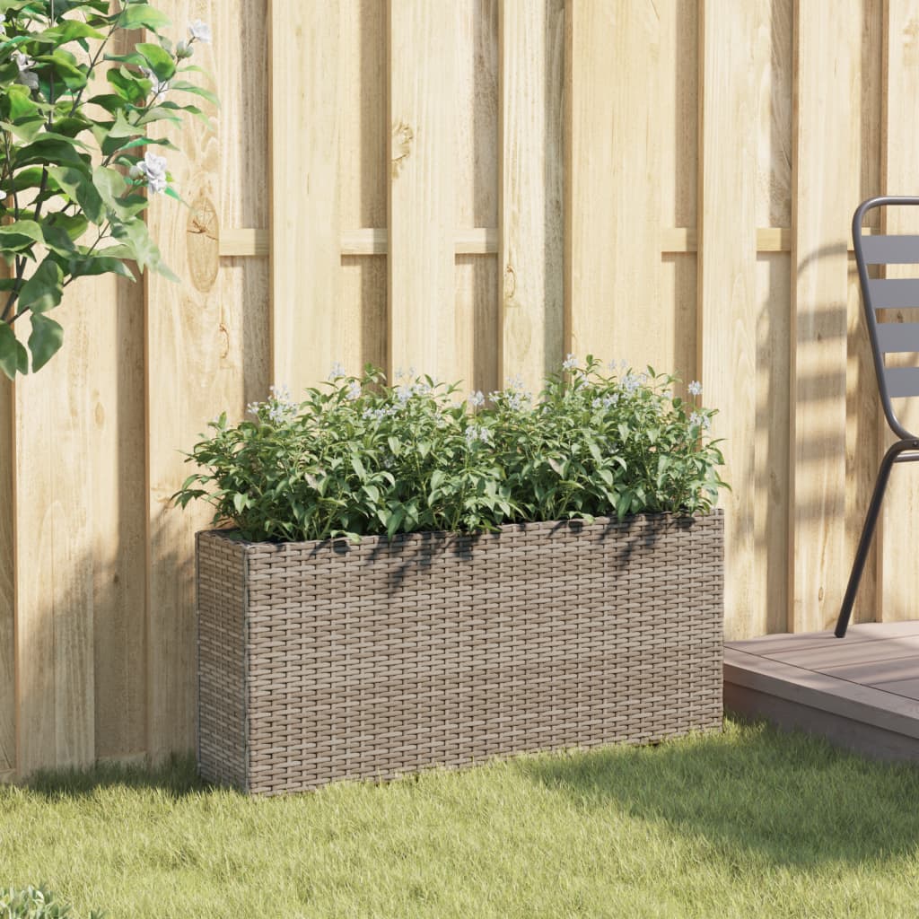 Hochbeet Mit 2 Fächern 90X20X40 Cm Poly Rattan