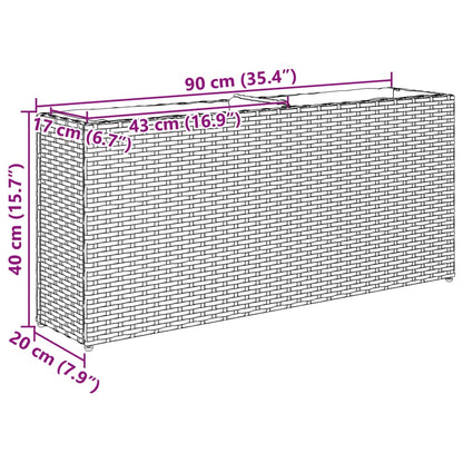 Hochbeet Mit 2 Fächern 90X20X40 Cm Poly Rattan