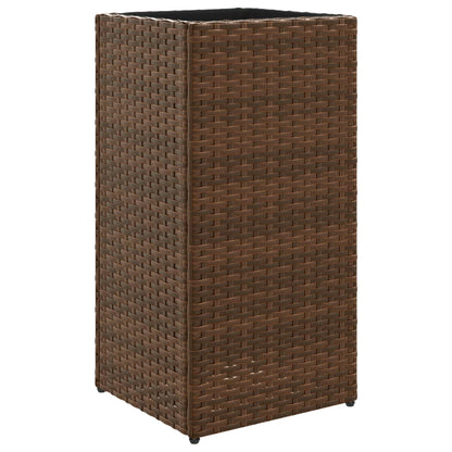 Pflanzkübel Braun 30X30X60 Cm Poly Rattan