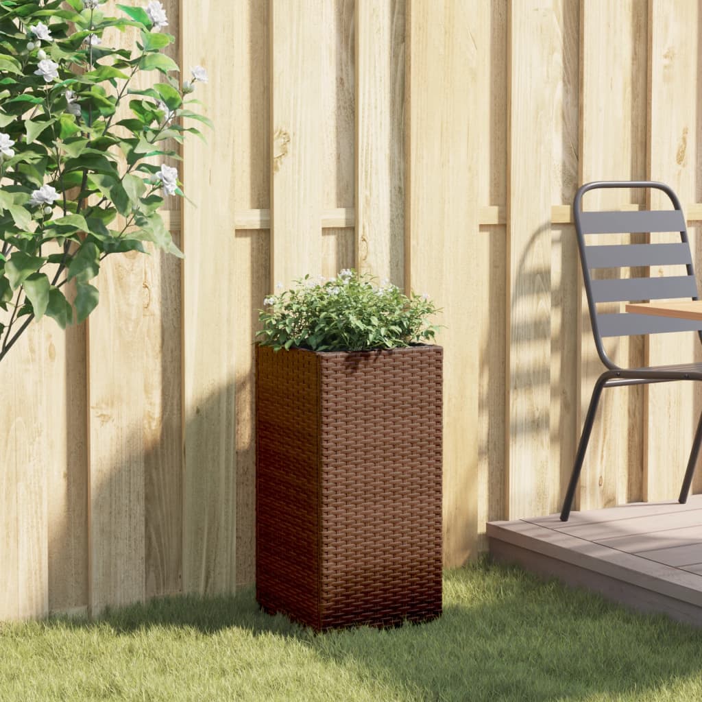 Pflanzkübel Braun 30X30X60 Cm Poly Rattan
