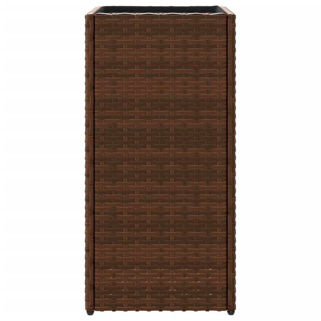 Pflanzkübel Braun 30X30X60 Cm Poly Rattan