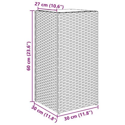 Pflanzkübel Braun 30X30X60 Cm Poly Rattan