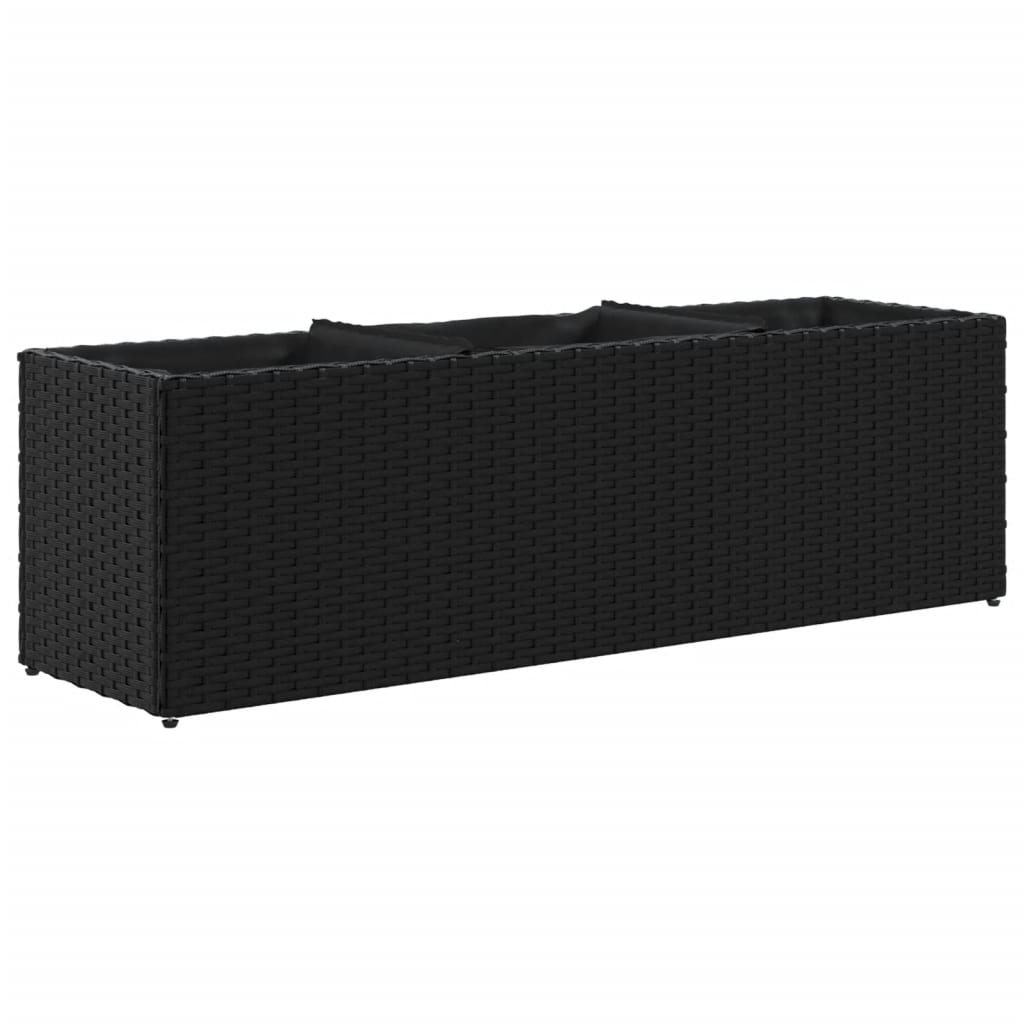 Hochbeet Mit 3 Fächern 105X30X32 Cm Poly Rattan