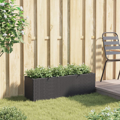 Hochbeet Mit 3 Fächern 105X30X32 Cm Poly Rattan