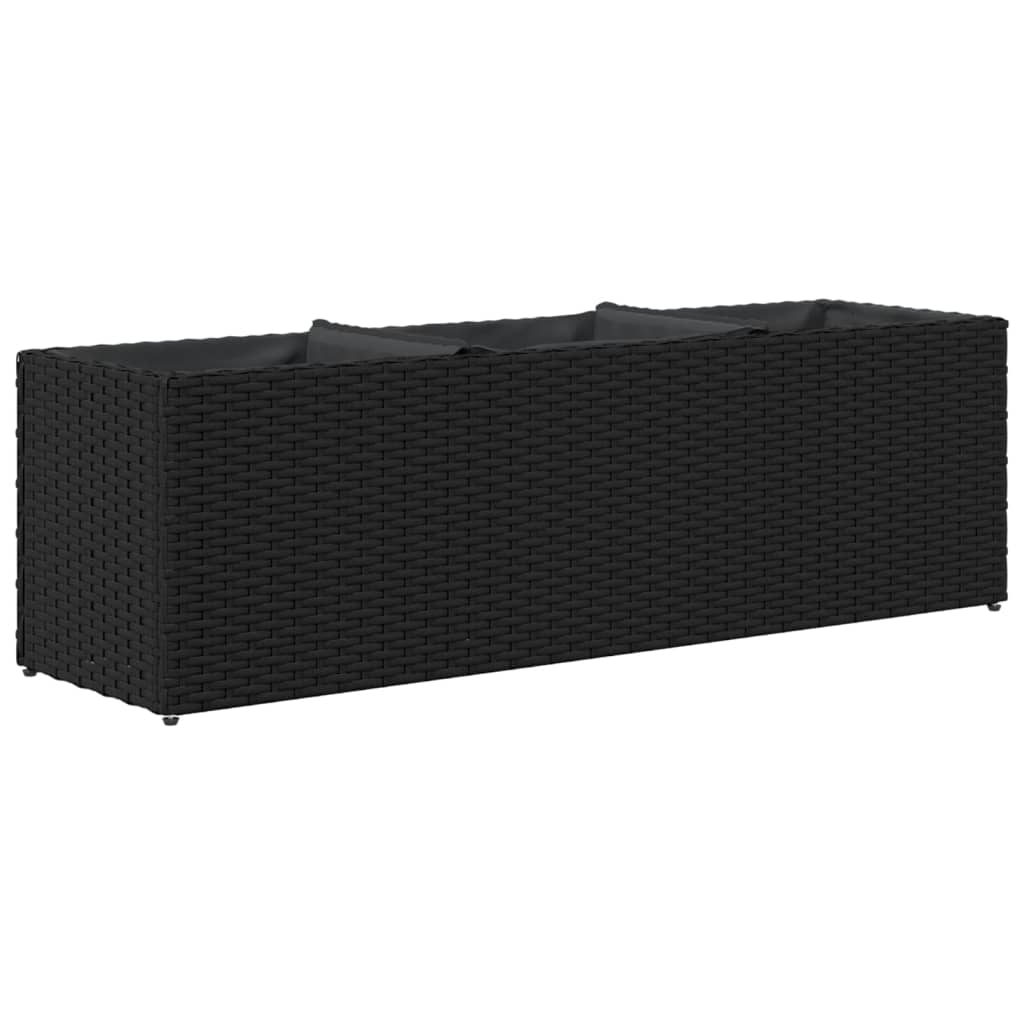 Hochbeet Mit 3 Fächern 105X30X32 Cm Poly Rattan