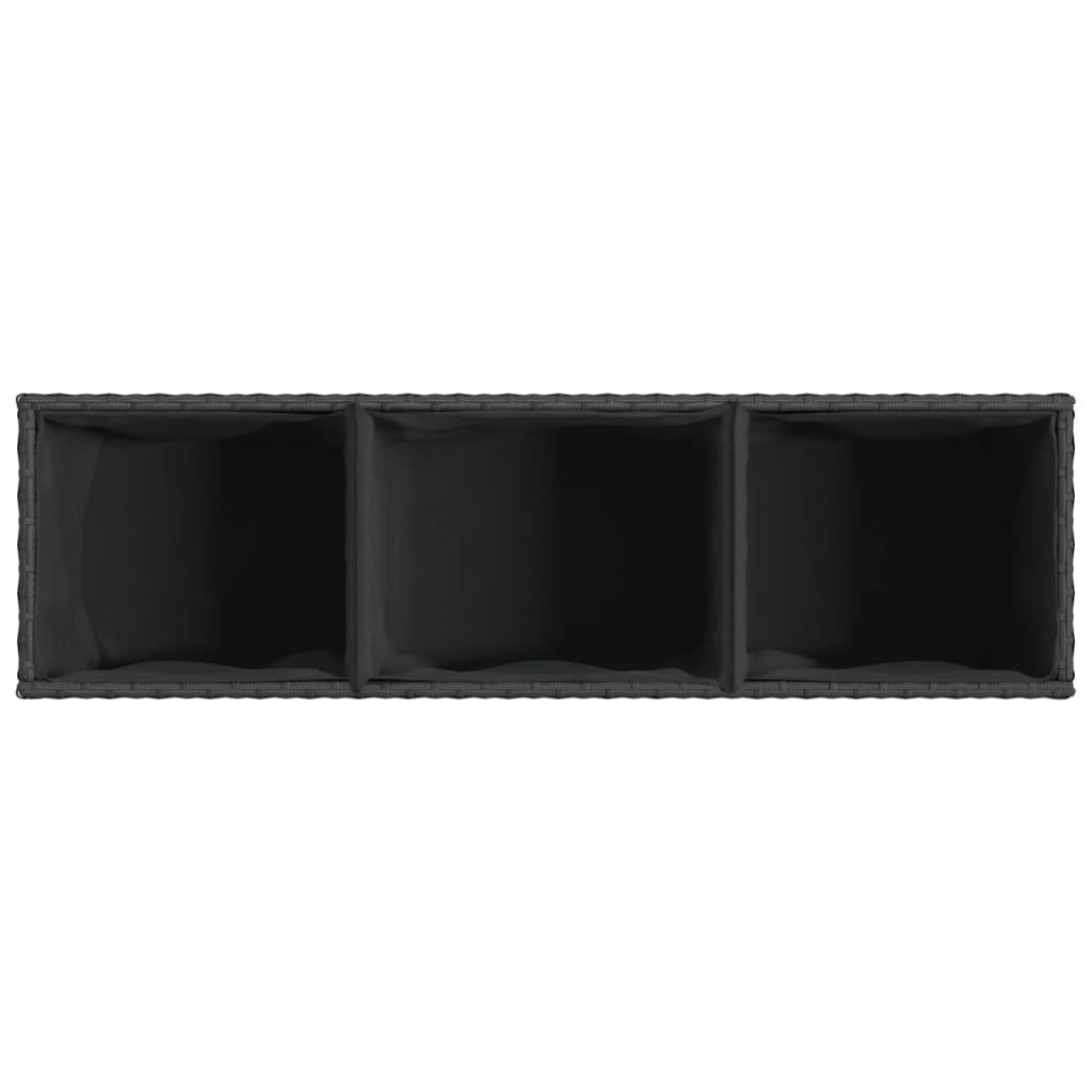 Hochbeet Mit 3 Fächern 105X30X32 Cm Poly Rattan