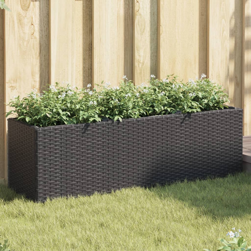 Hochbeet Mit 3 Fächern 105X30X32 Cm Poly Rattan