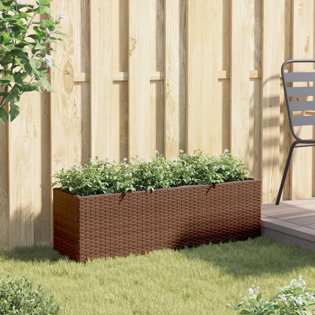 Hochbeet Mit 3 Fächern 105X30X32 Cm Poly Rattan
