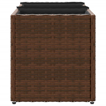 Hochbeet Mit 3 Fächern 105X30X32 Cm Poly Rattan