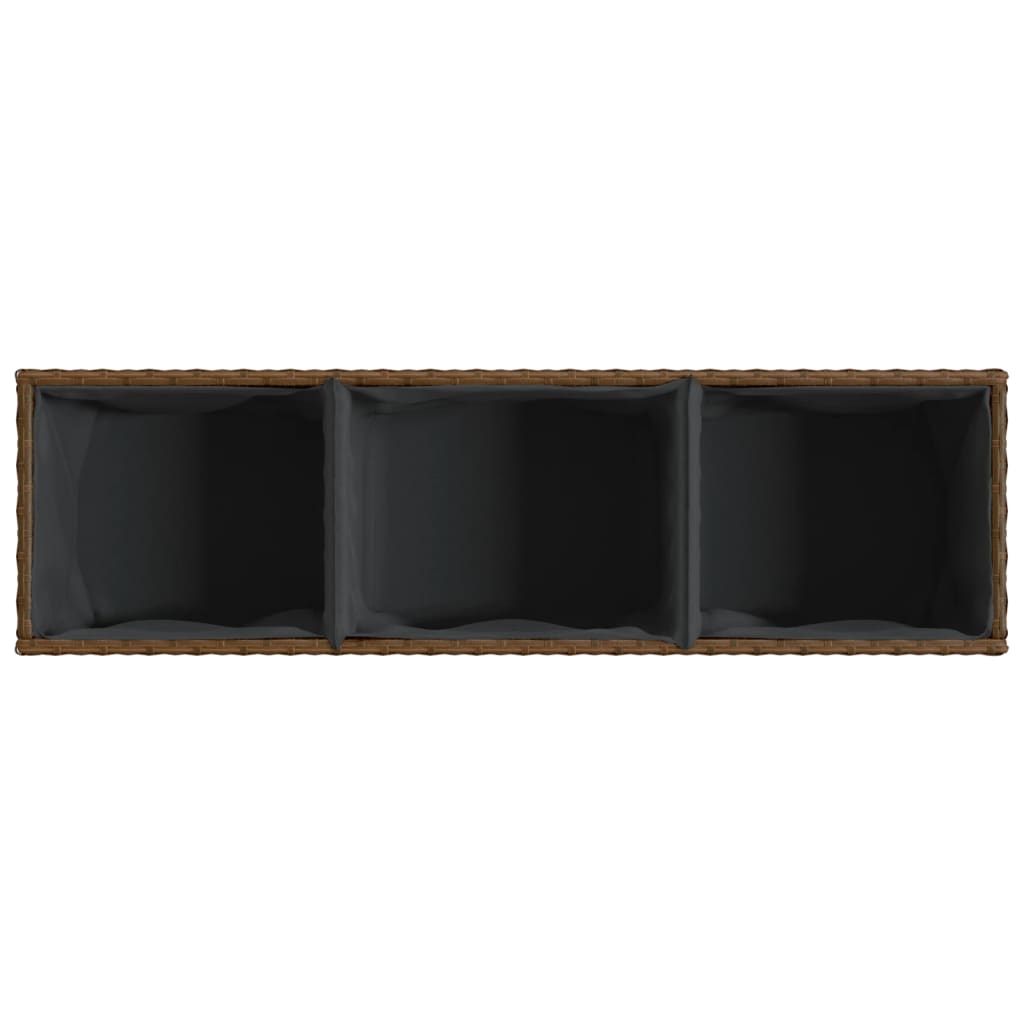 Hochbeet Mit 3 Fächern 105X30X32 Cm Poly Rattan