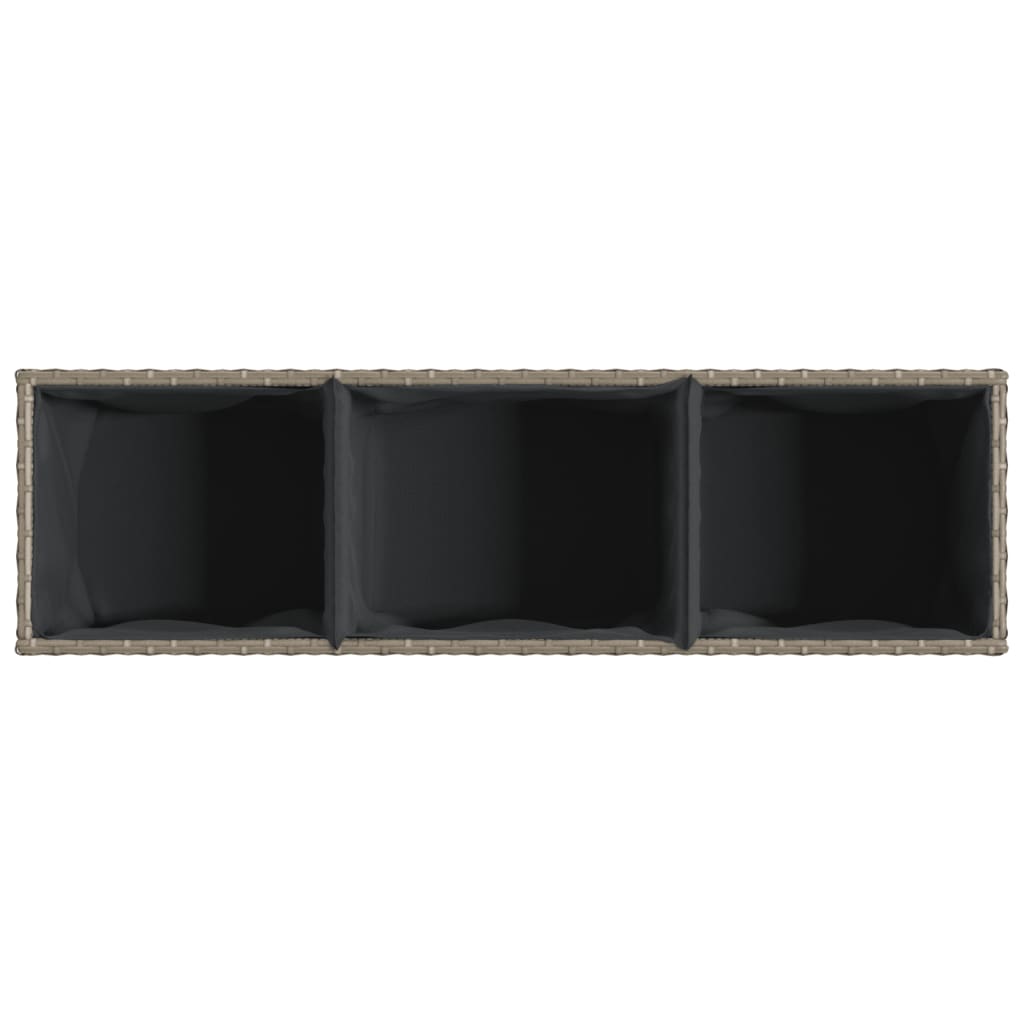 Hochbeet Mit 3 Fächern 105X30X32 Cm Poly Rattan