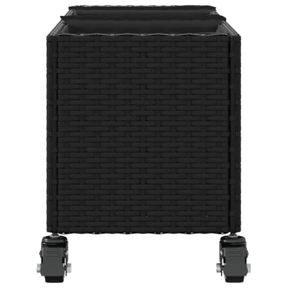Hochbeet Mit Rollen & 3 Fächern 107X32X38Cm Poly Rattan