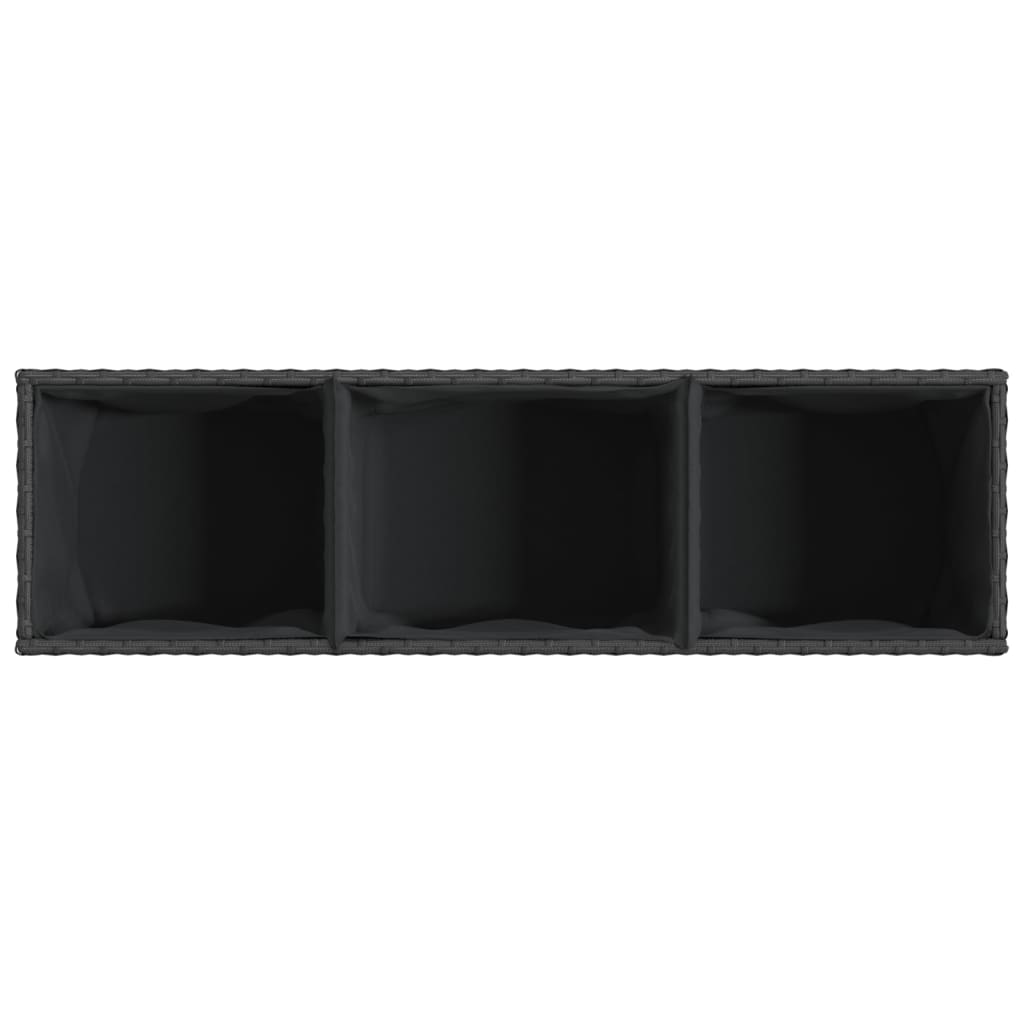 Hochbeet Mit Rollen & 3 Fächern 107X32X38Cm Poly Rattan
