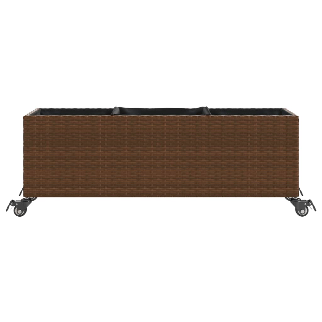 Pflanzkübel Mit Rollen 3 Töpfe 107X32X38 Cm Poly-Rattan