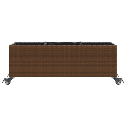 Pflanzkübel Mit Rollen 3 Töpfe 107X32X38 Cm Poly-Rattan