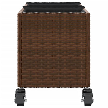 Pflanzkübel Mit Rollen 3 Töpfe 107X32X38 Cm Poly-Rattan
