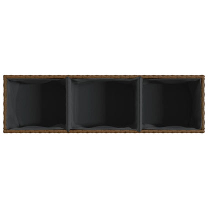 Pflanzkübel Mit Rollen 3 Töpfe 107X32X38 Cm Poly-Rattan