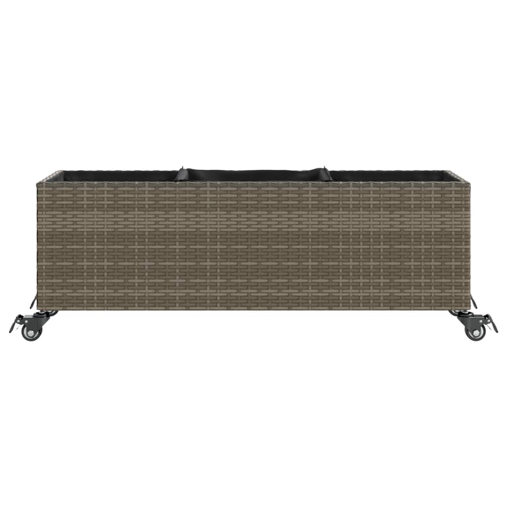 Pflanzkübel Mit Rollen 3 Töpfe 107X32X38 Cm Poly-Rattan