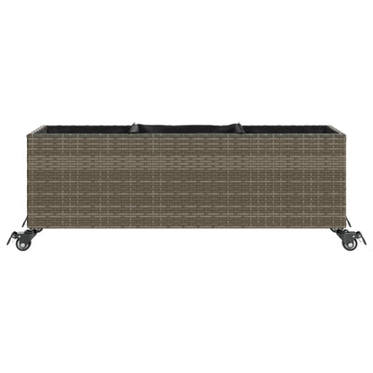 Pflanzkübel Mit Rollen 3 Töpfe 107X32X38 Cm Poly-Rattan