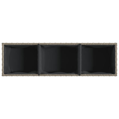 Pflanzkübel Mit Rollen 3 Töpfe 107X32X38 Cm Poly-Rattan