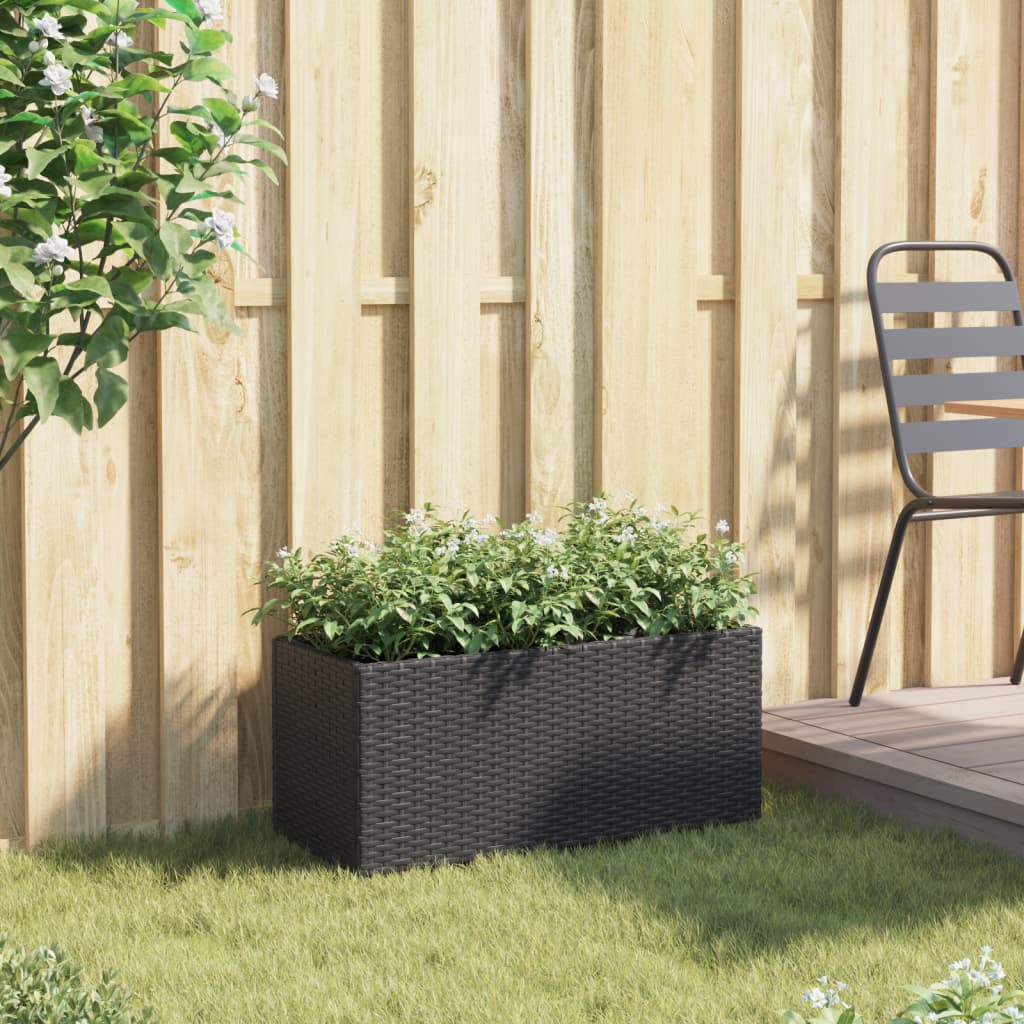 Hochbeet Mit 2 Fächern 72X30X32 Cm Poly Rattan