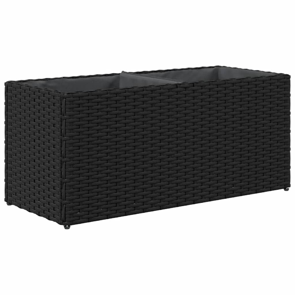 Hochbeet Mit 2 Fächern 72X30X32 Cm Poly Rattan