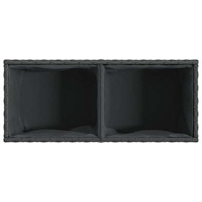 Hochbeet Mit 2 Fächern 72X30X32 Cm Poly Rattan