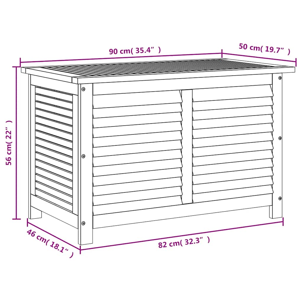Gartenbox Mit Lüftungsschlitzen Massivholz Akazie