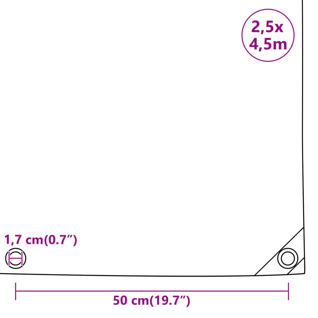 Abdeckplane 2,5X4,5 M 650 G/M² Grau