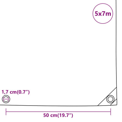 Abdeckplane 5X7 M 650 G/M² Grau