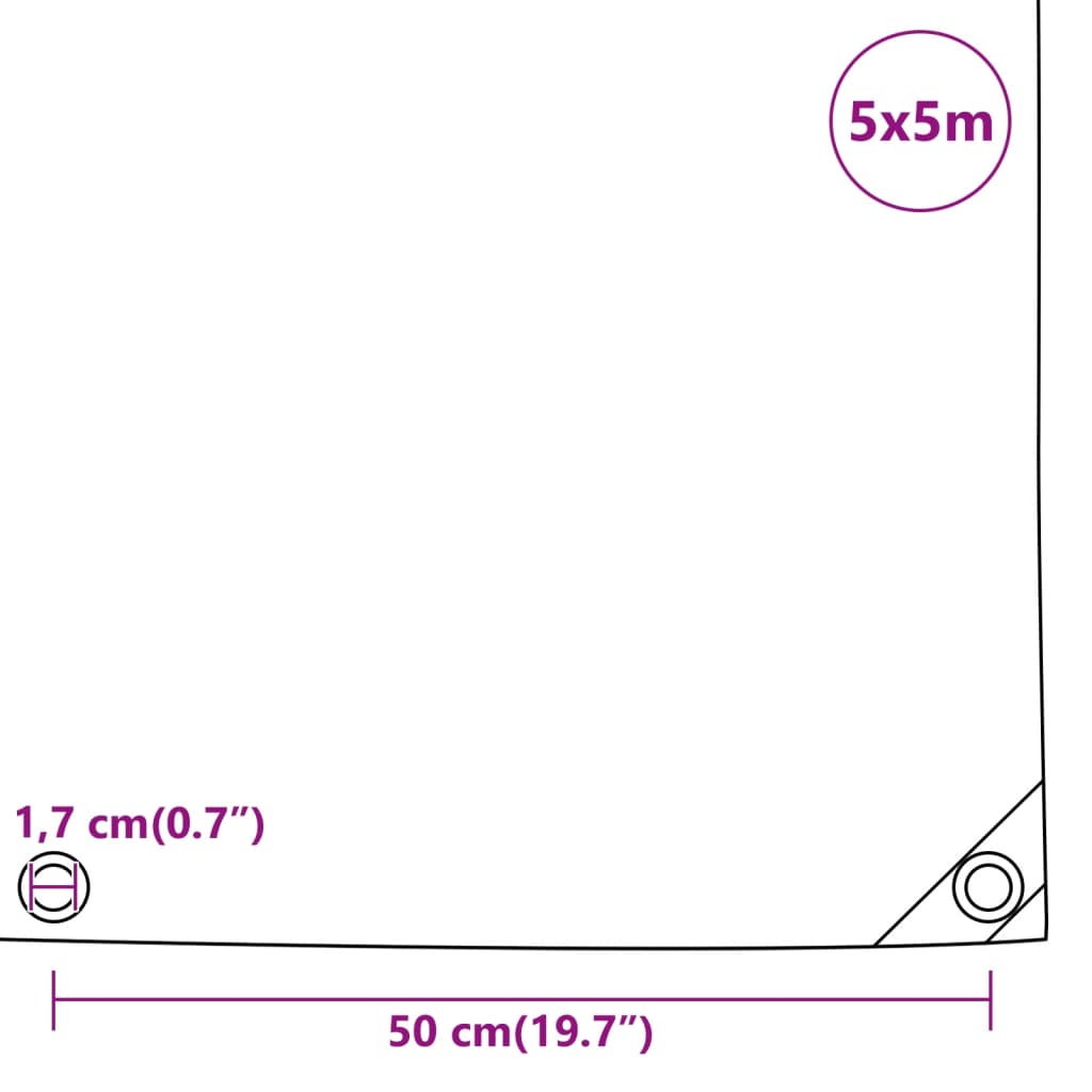 Abdeckplane 5X5 M 650 G/M² Blau