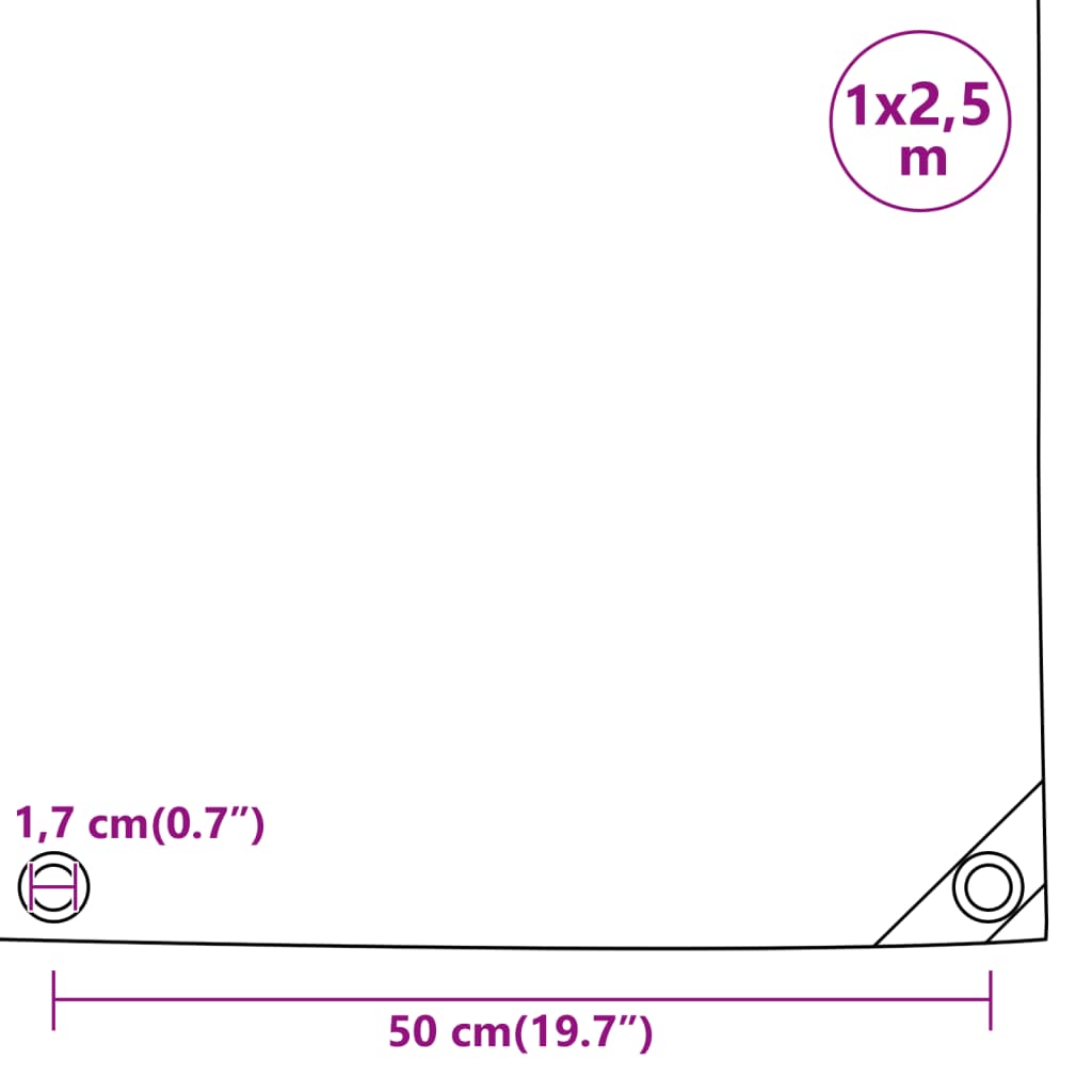 Abdeckplane 1X2,5 M 650 G/M² Weiß