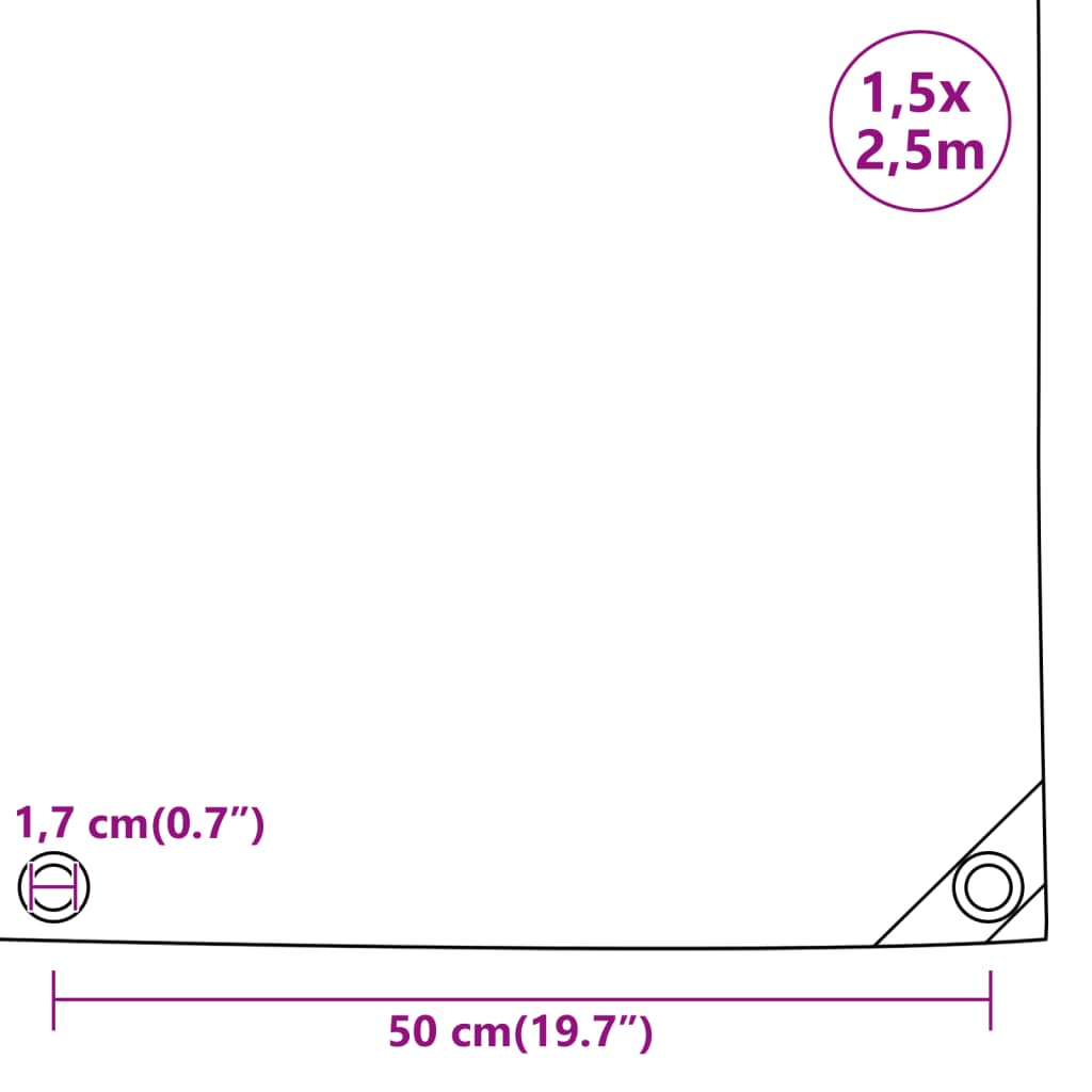 Abdeckplane 1,5X2,5 M 650 G/M² Weiß