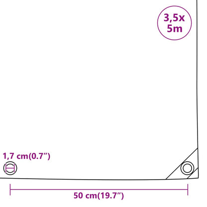 Abdeckplane 3,5X5 M 650 G/M² Anthrazit