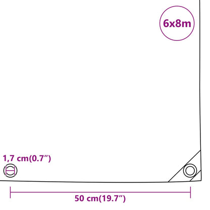 Abdeckplane 6X8 M 650 G/M² Anthrazit