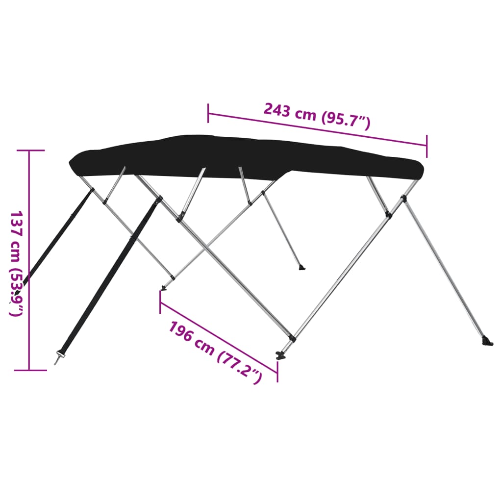 4-Bow Bimini-Top 243X196X137 Cm