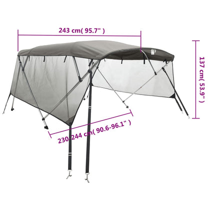 4-Bow Bimini-Top Mit Mesh-Seitenteilen 243X(230-244)X137 Cm