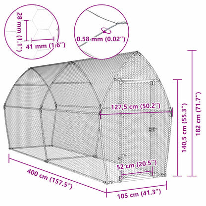 Hühnerkäfig Silbern Verzinkter Stahl