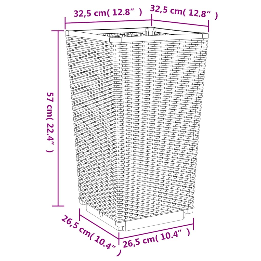 Pflanzkübel 2 Stk. 32,5X32,5X57 Cm Pp