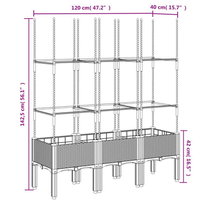 Pflanzkübel Mit Rankgitter 120X40X142,5 Cm Pp