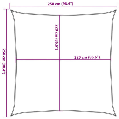 Sonnensegel 2,5X2,5 M 100% Polyester Oxford Hellgrau